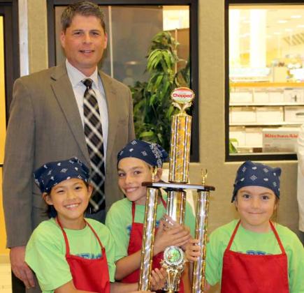 Flora Shen, Ethan Strickland and Gavin Laxton of Jacksonville Beach Elementary took top honors in their category during the recent Duval County Public School live culinary competition. (photo submitted)