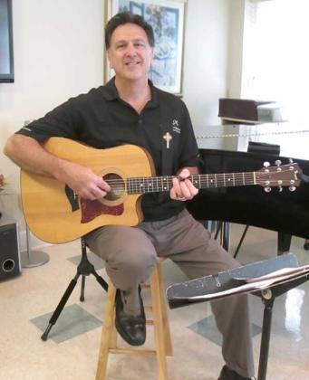 John Piantadosi enjoys playing spiritual music at Vicar's Landing at least once a month.