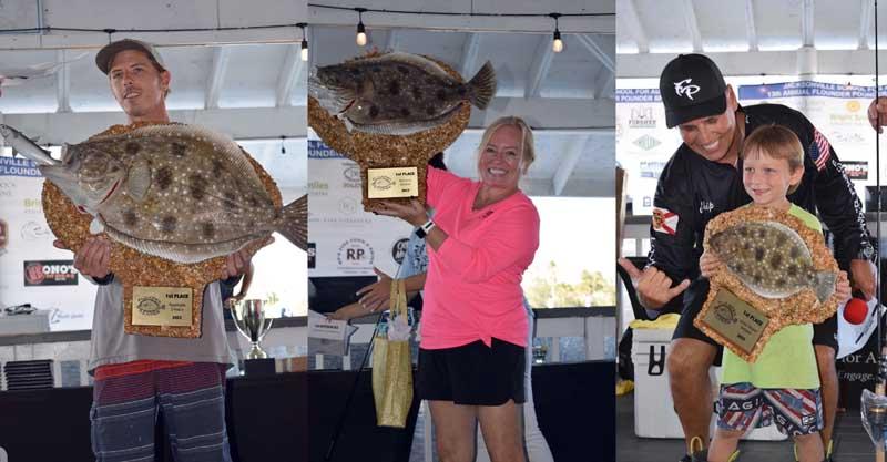 The recent annual Flounder Pounder was a huge success in raising more than a million dollars for the Jacksonville School for Autism. Local Captain Jon Houston (left) took home the win with a 11.03-pound aggregate, while Kelsey Carter (center) secured the women’s division with 5.14-pound fish. Louie Joseph (right) won the junior angler with a 3.96-pounder. (photos submitted)