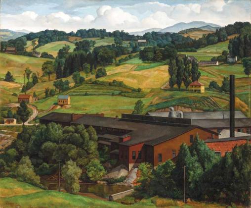 Luigi Lucioni (Italian American, 1900-88), "An American Landscape," 1930, oil on canvas, courtesy of the Thomas H. and Diane DeMell Jacobsen Ph.D. Foundation. (photo submitted)