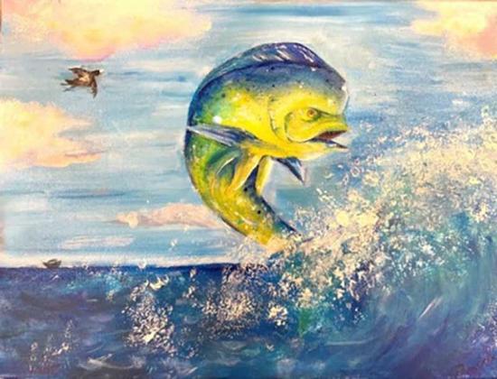 A mahi-mahi created by last year’s seventh through ninth grade first-place saltwater winner, Penelope Horwitz.