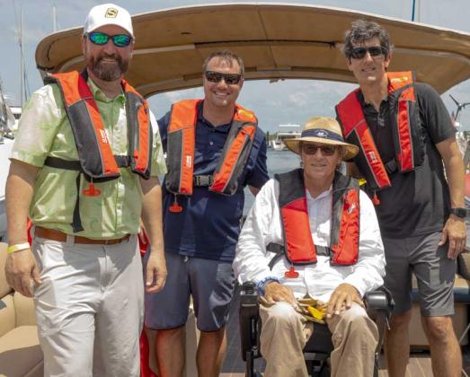 Ryan O'Connor, Brunswick; Kevin Seelig, co-owner of Freedom Boat Club of Northeast Florida; Harry Horgan, president of Shake-A-Leg Miami; and Erich Stevens, Seachoice. (photo submitted)