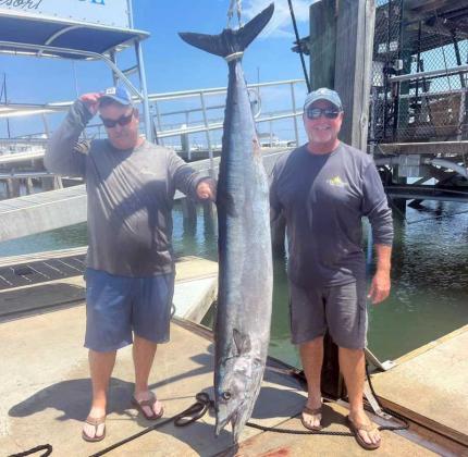 Anglers Fred Miles and Jon Herring caught an incredible 87-pound summertime Wahoo off St. Augustine. (photo submitted)