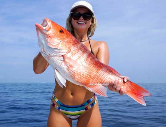 Becca Chapin shows off her first Red Snapper. (photo submitted)