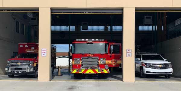 County firefighters are now in charge of fire protection efforts in Jacksonville Beach. (photo by David Bailey)