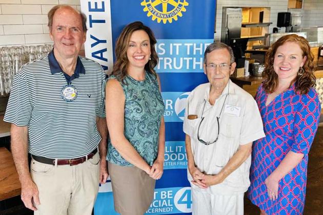 Shown are Rotary Club President Ken Cahill, Jacksonville Beach Mayor Chris Hoffman, Allison DeFoor and Lee Anderson Louy, NFLT's director of philanthropic services. (photo submitted)