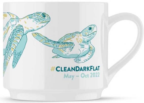 The 2022 #CleanDarkFlat collectible coffee mug.