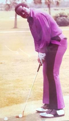 Rodney McIntyre stands at a putting green in the '60s. (photo courts of the Beaches Museum)