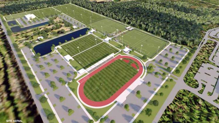 Vision rendering of the proposed JAXUSL 15-field St. Johns County sportsplex off County Road 16A. (photo submitted)