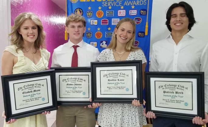 Elizabeth Meyne, Maddox Johnson, Hollis Lane and Patrick Byrd are 2023 Students of the Year. (photo submitted)