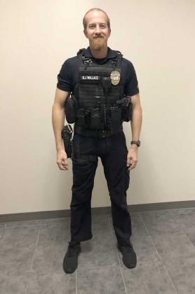 Jacksonville Beach  Police Officer Brian Wallace wears one of the new uniform vests. (photo submitted)