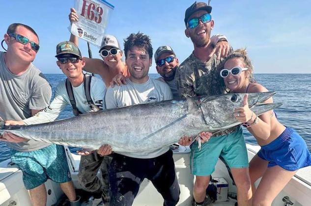 The Wahoo Shootout wrapped up with another year of record fish, further cementing Northeast Florida as a world-class destination for wahoo fishing. The winner this year, Team “Git Witt It,” led by Captain Stewart Witt, set a new tournament record with a massive 318.54-pound, three-fish aggregate, with their biggest fish tipping the scales at 129.26 pounds. (photo submitted)