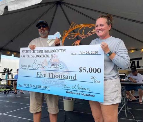 Eddie Cabler took the Redfish Division and brought home $5k for his “lucky” fish. (photo submitted)