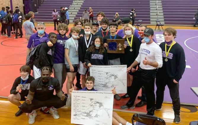 Fletcher wrestlers gather after winning Gateway Conference. (photo submitted)
