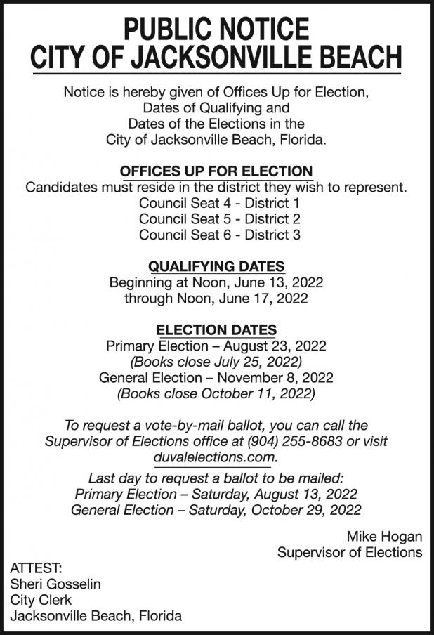 5/26/2022 Legal Notices | The Beaches Leader, Ponte Vedra Leader