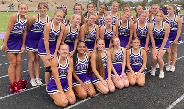Fletcher High School's cheerleaders gather before the Senators' football game against Ed White. (photo by Jeanell Wilson)