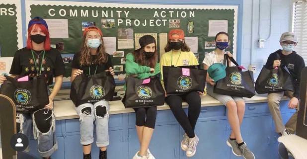 Members of the Fletcher Middle School Beaches Go Green Club. (photo submitted)