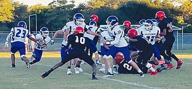 The Fletcher Middle School football team completes. (photo submitted)