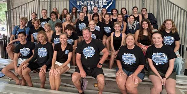 The Fletcher Middle School swim teams and coaches. (photo submitted)