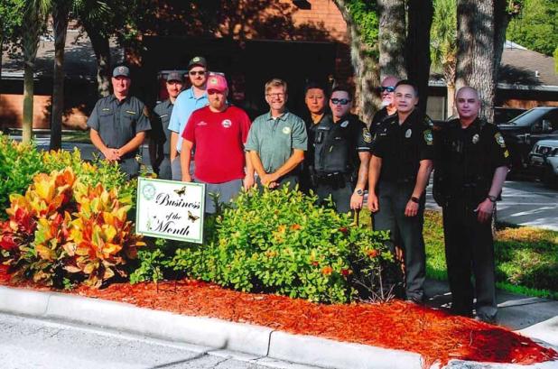 Atlantic Beach city employees after winning Business Yard of the Month from Ribault Garden Club. (photo submitted)