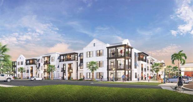 An artist's rendering of an apartment complex that could replace Adventure Landing in Jacksonville Beach. (artwork submitted)