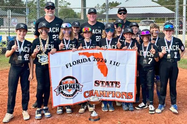 The Jacksonville Beach Baseball Association Cal Ripken 11U team.