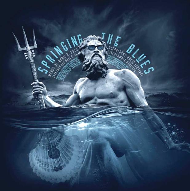 The 2023 Springing the Blues poster.