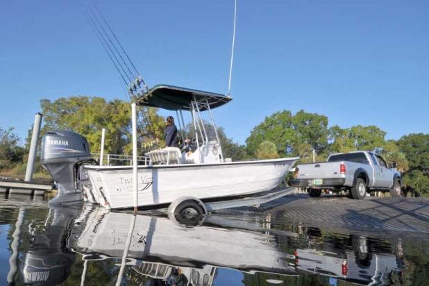 A boater uses a boat ramp in St. Marks. (photo submitted)