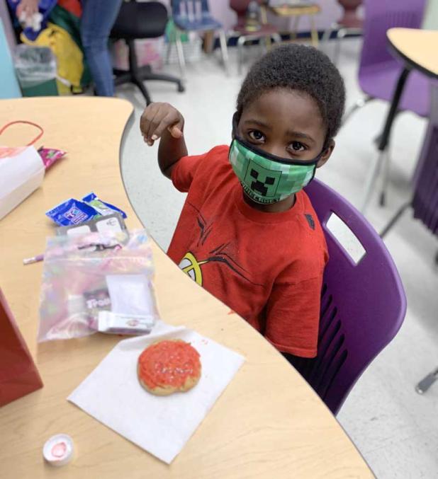 One of the 90 children at the Beaches Boys & Girls Club's early Valentine's Day celebration. (photo submitted)