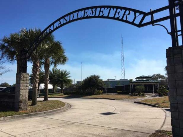 The entrance to Kirkland Cemetery at South Penman Road and Beach Boulevard. (staff photo)