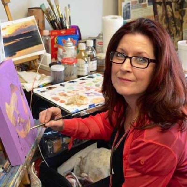 Artist Jami Childres specializes in portraits in acrylics, oils, pencil and collage. (photo submitted)