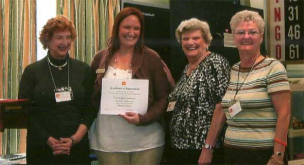 Shown are, from left, Jeanie Peters, Church Women United president; Sarah Spence, business manager, Mission House; Connie Wendt, Pablo Hamlet residents' council president; and Pam Mangine, Celebrations Chair, Church Women United. (photo submitted)