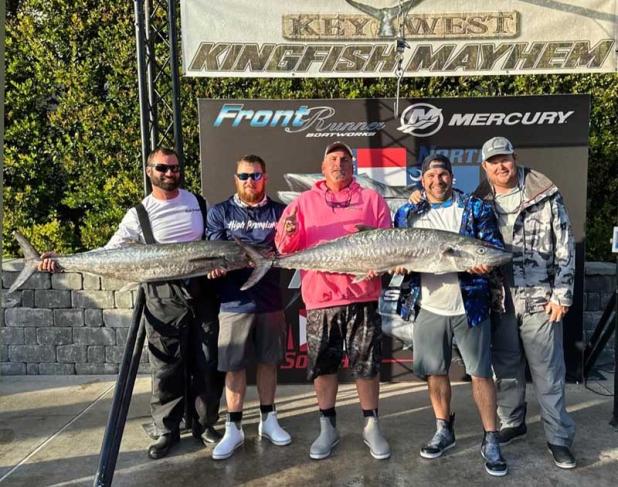 Congratulations to Team High Premium, representing the First Coast at the Key West Kingfish Mayhem. Last week, the team took home the win with 56.85- and 35.5-pound fish. Team High Premium placed first in the open, second in pro and, with some Calcutta bonuses, took home $129,500 in winnings. (photo submitted)