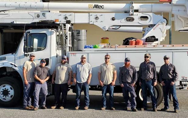 The Beaches Energy crew assisted in restoring power following Hurricane Delta. (photo submitted)