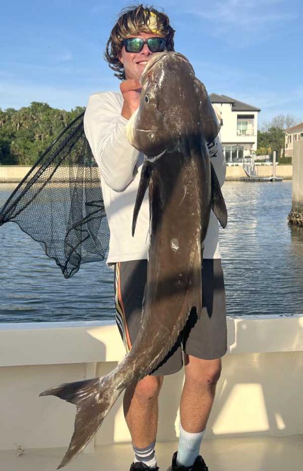 Rob Goodwin with a cobia caught earlier this month. (photo submitted)