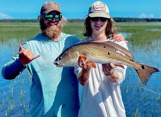 Jacksonville Beach local Miles Mailloux caught this redfish with Capt. Chris Shultz recently. (photo submitted)