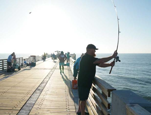 Anglers take to the Jacksonville Beach Pier for the first time since it was reopened to fishing.