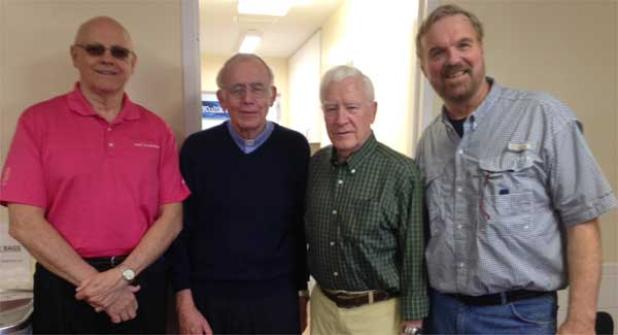 Shown are, from left, Don Lynn, Father William Kelly, the Rev. Jack Swann and the Rev. Gabe Goodman. (photo by Linda Borgstede)