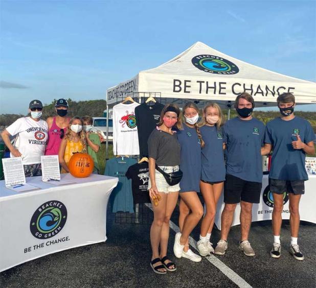 Local high school students and volunteers prepare to start a beach cleanup. (photo submitted)