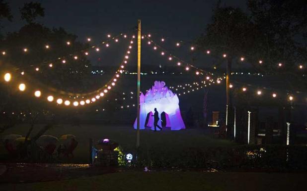 Illuminating Nature features glowing fabric sculptures throughout the Cummer Gardens.