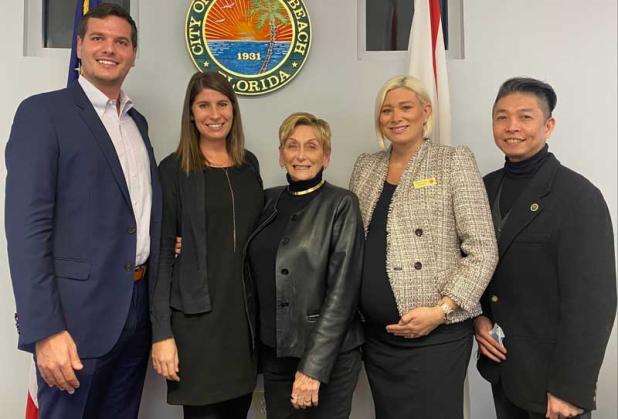 Shown are, from left, Councilor Josh Messinger, Councilor Nia Livingston, Mayor Elaine Brown, Councilor Lauren Key and Councilor Kerry Chin. (photo from city of Neptune Beach Facebook page)