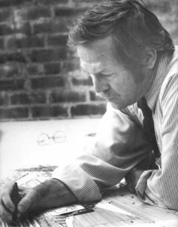 William Morgan working at his former Jacksonville office on East Forsyth Street in the 1970s. (photo submitted)