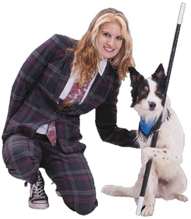 Joan Houghton and one of the "Mutts Gone Nuts." (photo from www.muttsgonenuts.com)
