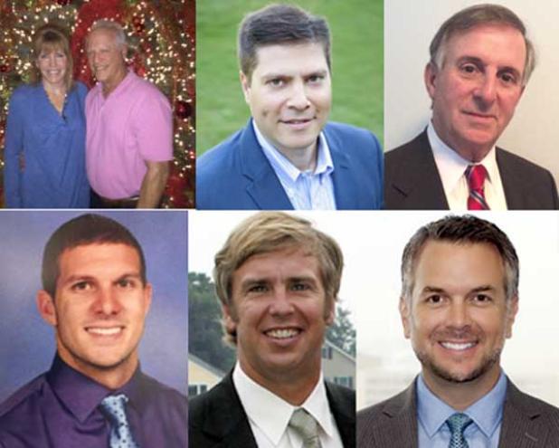 (Top row, from left) Catherine Switkes, Dominic Sanfilippo, John Cellucci, (bottom row, from left) John O'Keefe, Adam Hammer and Bradley Wester