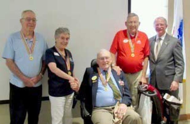 (From left) Dr. Gene Alvarez, Peggy Steck, Charles Williamson, Duane St. John and Congressman John Rutherford. (photo submitted)