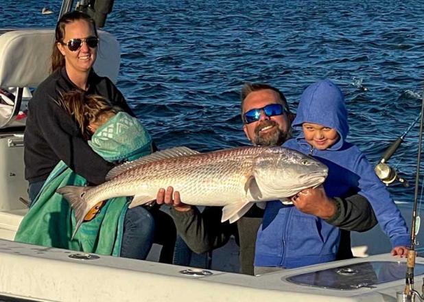  Matt Hamilton and family found a non stop Bull Redfish bite recently. (photo submitted)