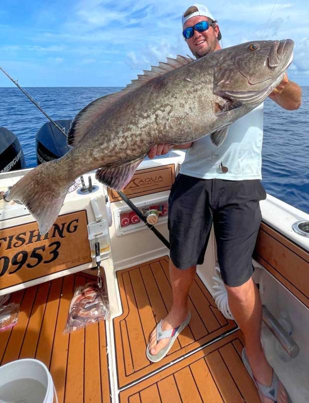 Angler Dalton Blackburn with a healthy Gag Grouper caught fishing off the Reel Dream out of St. Augustine last week. (photo submitted)