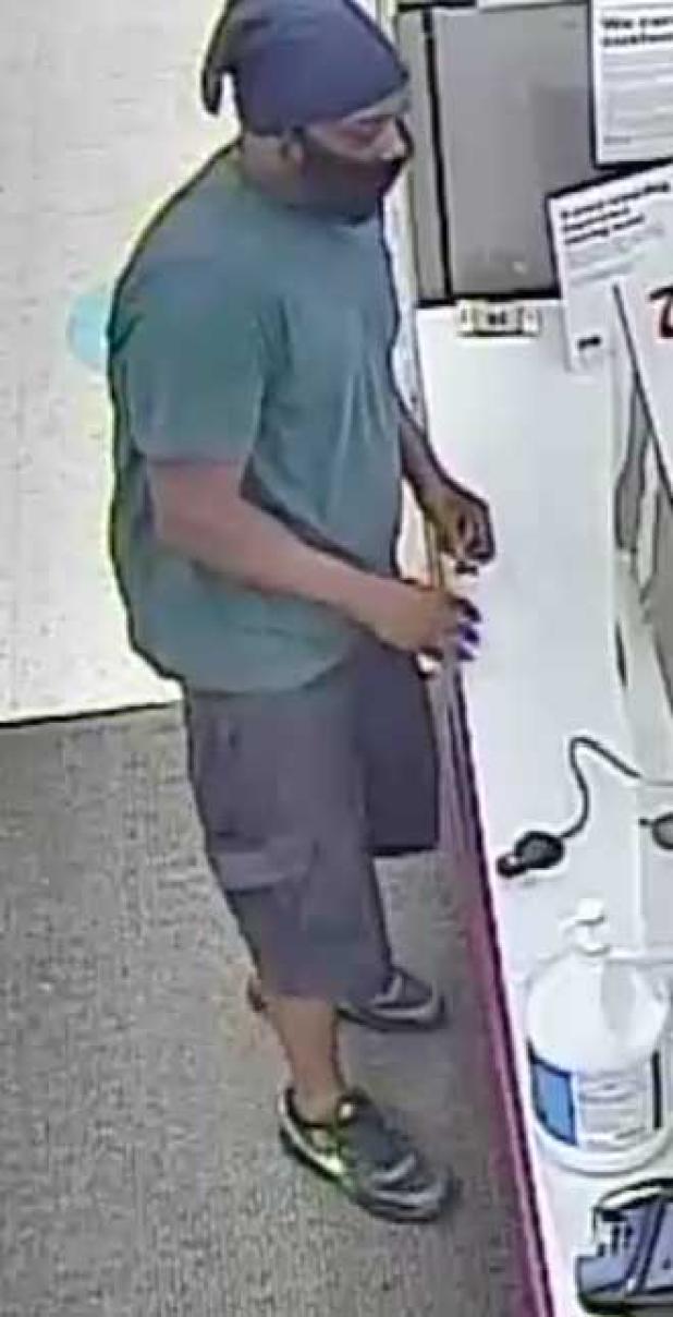 Police are searching for the man in this photo in connection with an armed robbery.