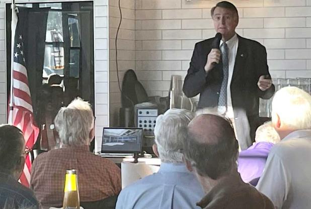 Jacksonville Aviation Authority CEO Mark D. VanLoh addresses the Oceanside Rotary. (photo submitted)