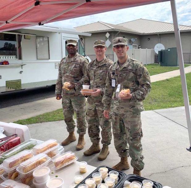 About 100 Florida Army and Air National Guard were served lunch at the Camp Blanding Joint Training Grounds in Clay County. (photo submitted)